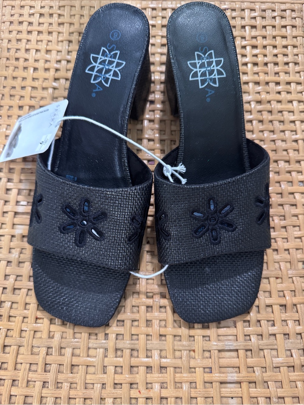 Women's block Heel with Floral Cutouts